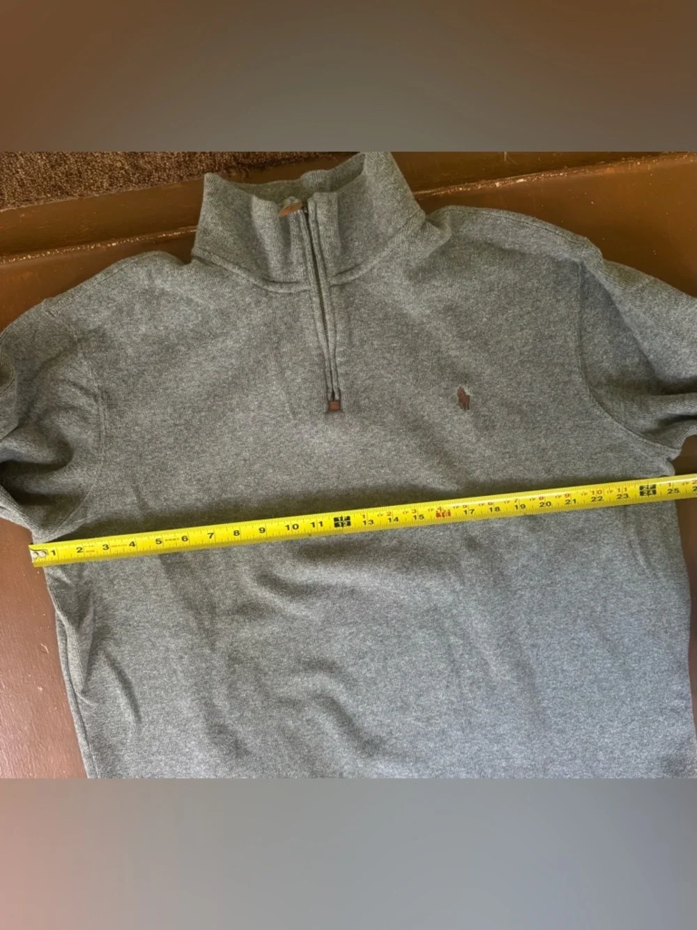 Polo by Ralph Lauren Gray Quarter -Zip Pullover Sweater - Men’s XXL - Picture 6 of 7